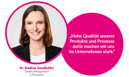 Eine weibliche Mitarbeiterin mit Zitat über ihre Karriere bei MEDTRON